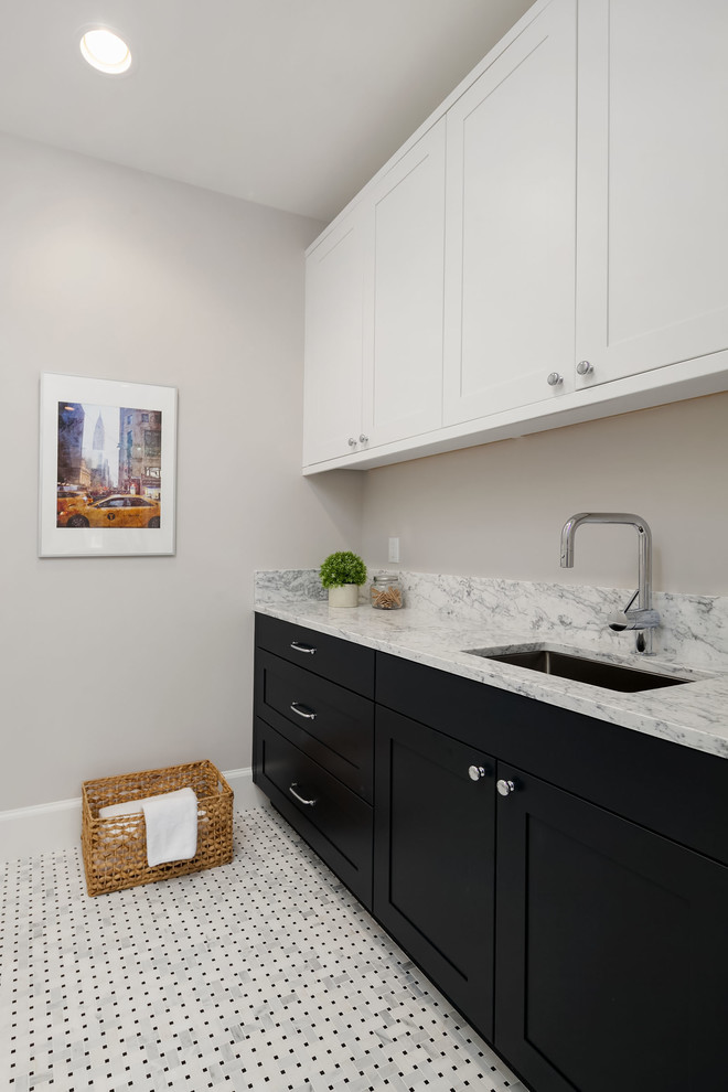 Inspiration for a small traditional dedicated laundry room in Seattle.