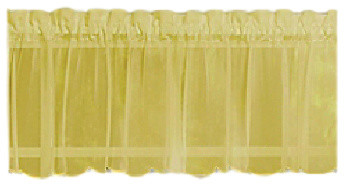 Emelia Sheer Solid Gold Kitchen Curtain, Valance