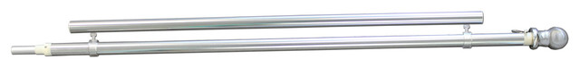 6'x1" Brite Silver Aluminum Spinning Pole - 2-Piece