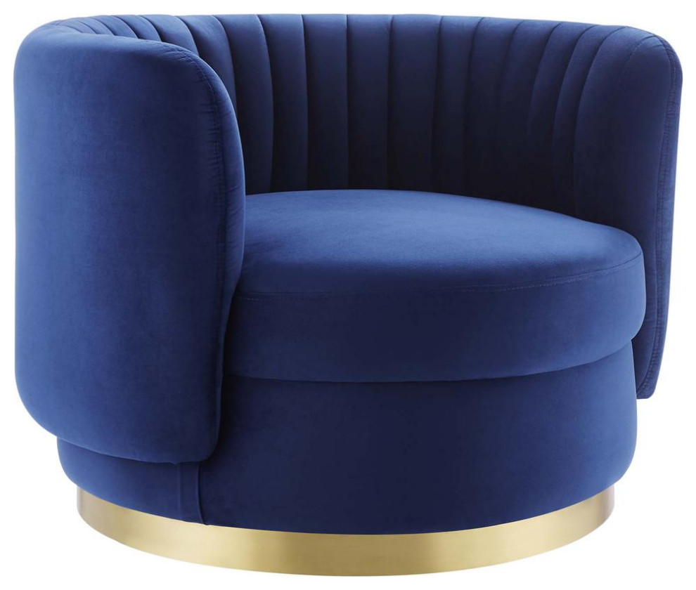 Embrace Tufted Performance Velvet Performance Velvet Swivel Chair