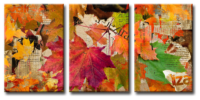 Fall Ink XX, Canvas Wall Art 3-Piece Canvas Art Set, 20"