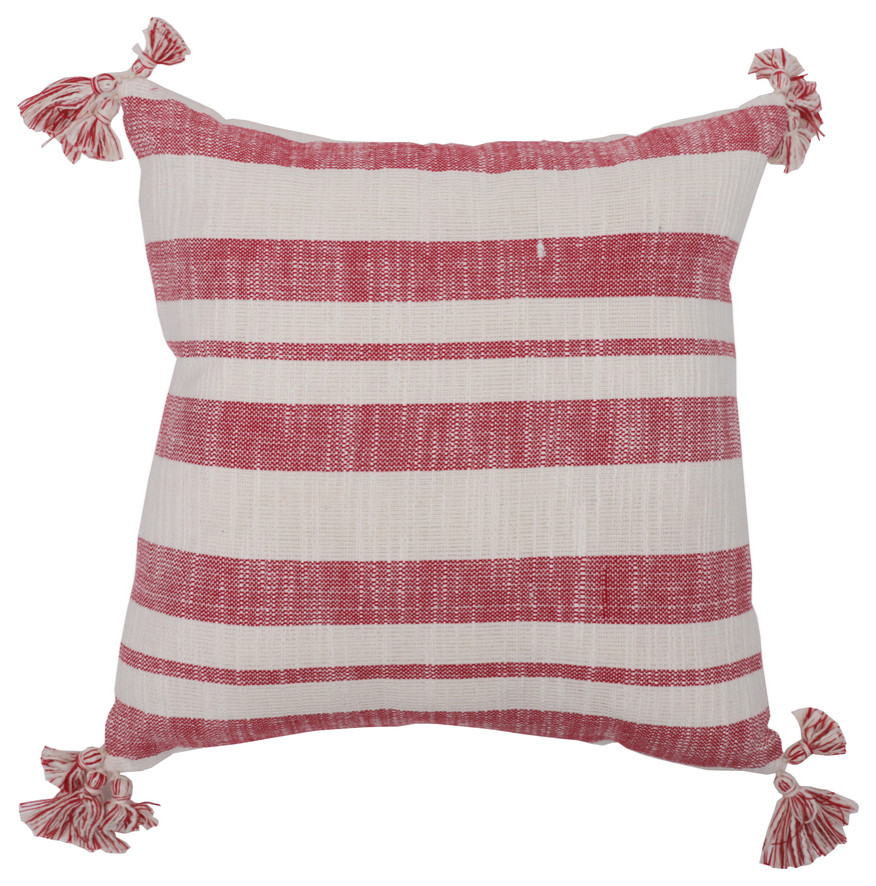 Red Stripe Cotton Collection , Red, 16"