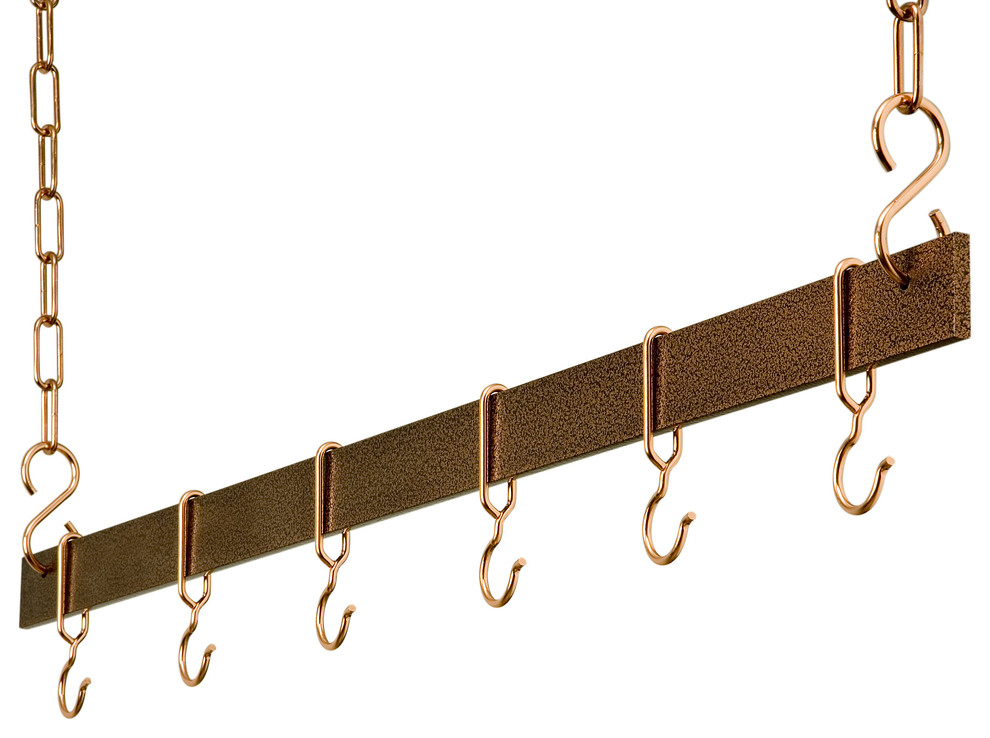Hanging Bar Rack, Hammered Copper, 42"