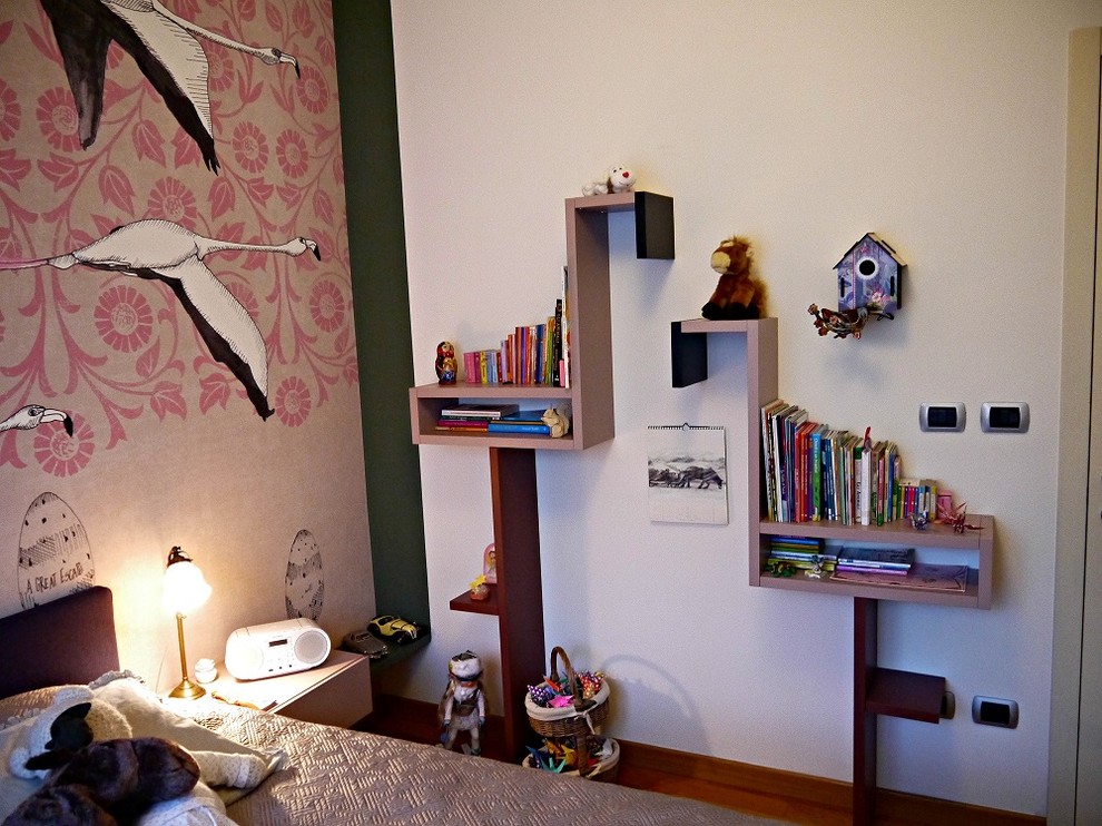 Inspiration for a mid-sized contemporary kids' bedroom for kids 4-10 years old and girls in Venice.