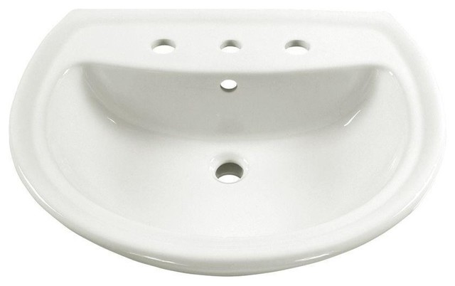 Cadet 6 Pedestal Sink Basin 8 Faucet Centers White