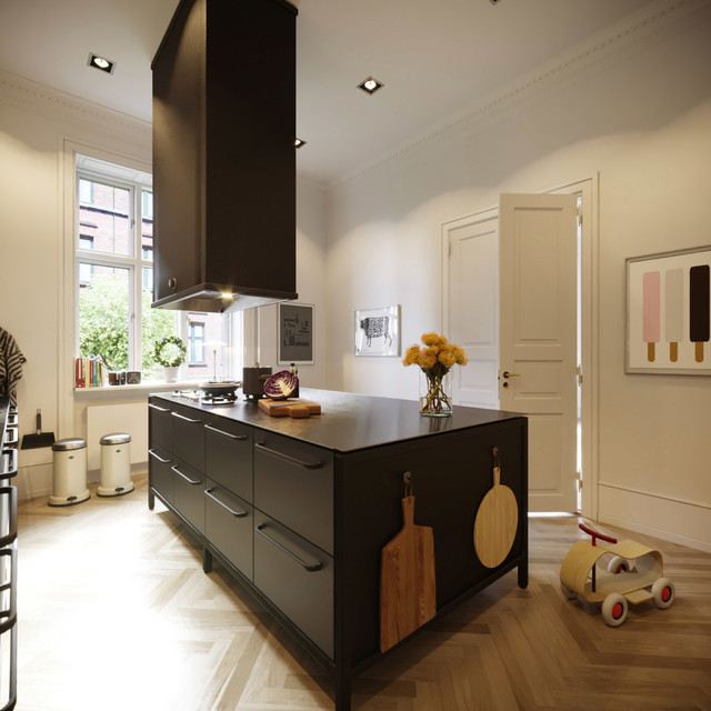 Vipp Kitchen in Scandinavian Apartment scandinavian-kitchen