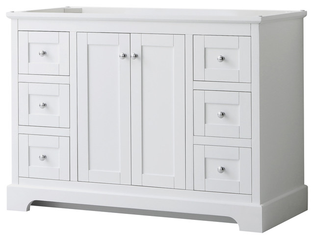 Avery 48 Single Vanity With Top, 48 White Vanity With Black Top