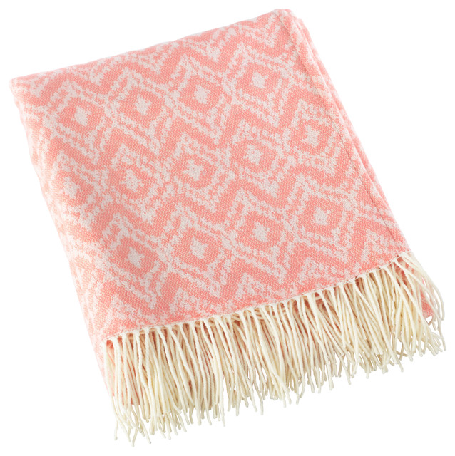 Jacquard Design Throw Blanket 3 Colors Contemporary Throws by