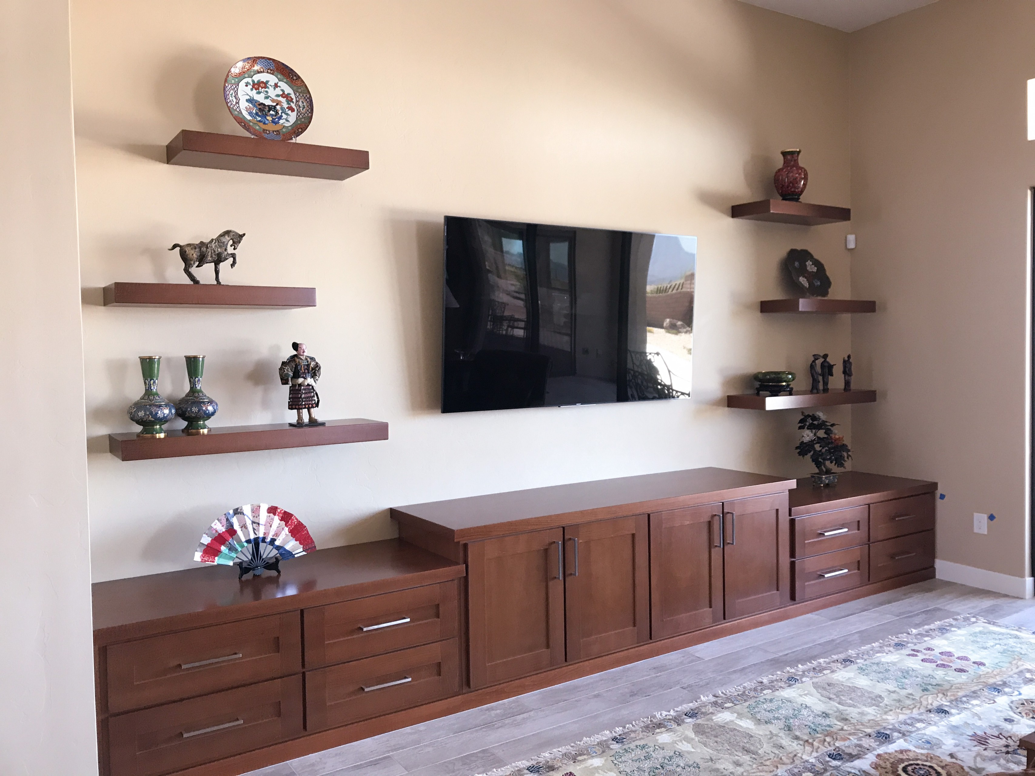 Contemporary Entertainment Center and Shelving
