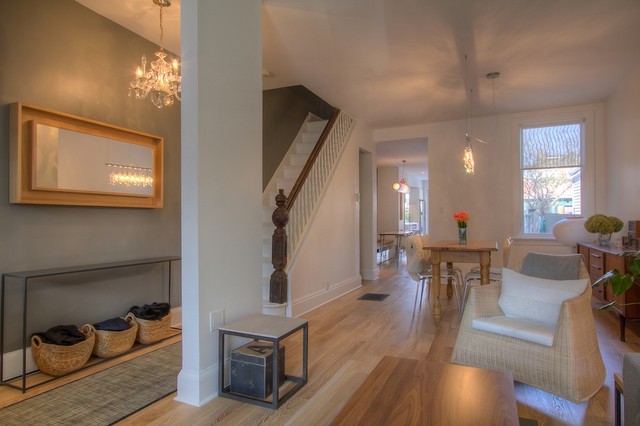 Queen West Victorian Row House Contemporary Living Room