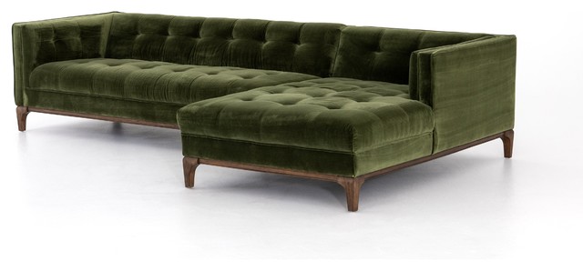 Denley Mid-Century 2pc Sectional w/Chaise - Sapphire Olive