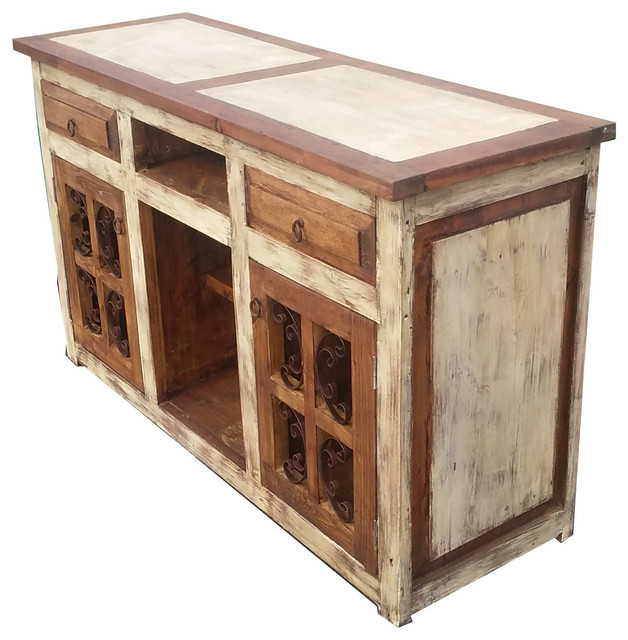 Chandler Rustic Bathroom Vanity Middle Shelf Metal Art Farmhouse