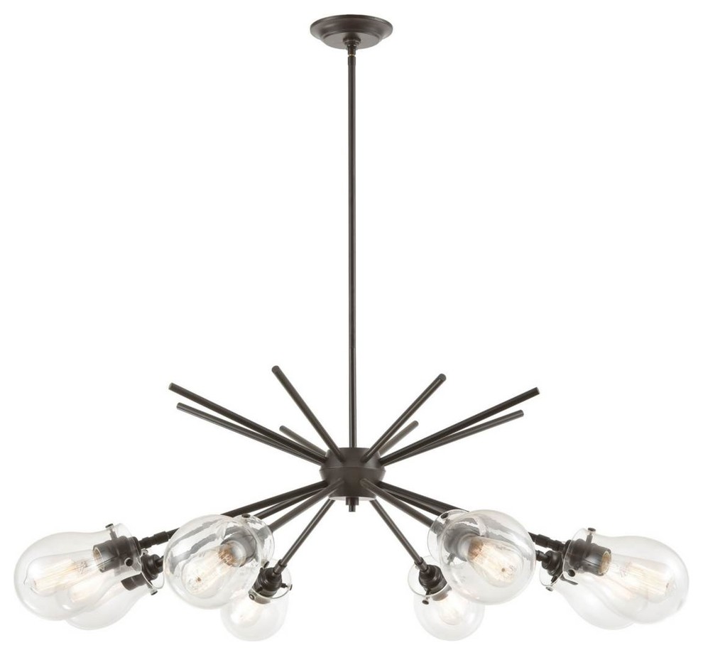 Elk Lighting CN129821 Beckett 8 Light Oil Rubbed Bronze with Clear Glass Chandelier