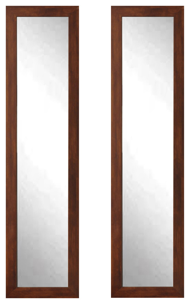 Modern Mocha Brown Slim Floor Mirror Transitional Floor Mirrors