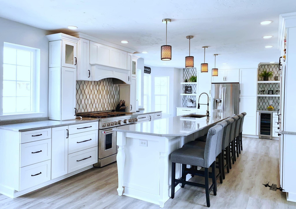 Stunning White Kitchen Remodel with Large Island & Custom Cabinetry