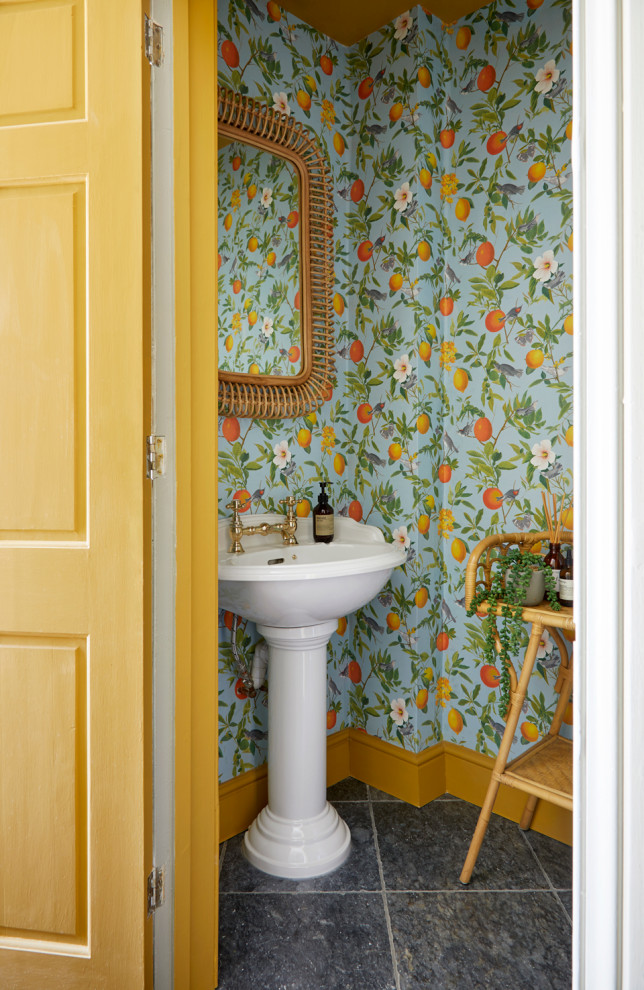 Design ideas for an eclectic cloakroom in London.