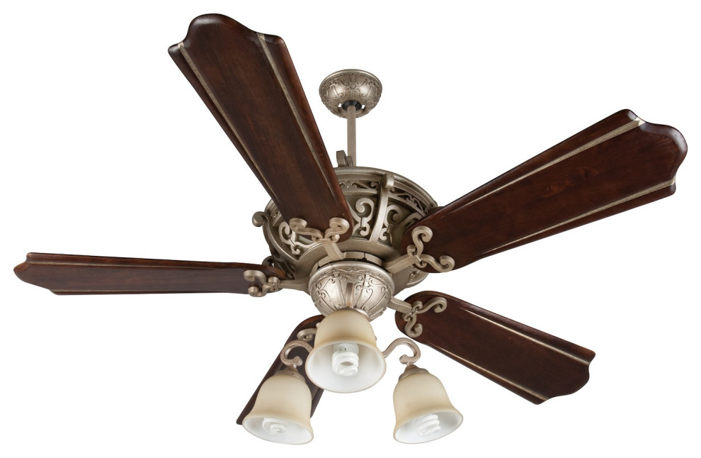 Toscana Ceiling Fan With Five 52" Blades Athenian Obol Mediterranean