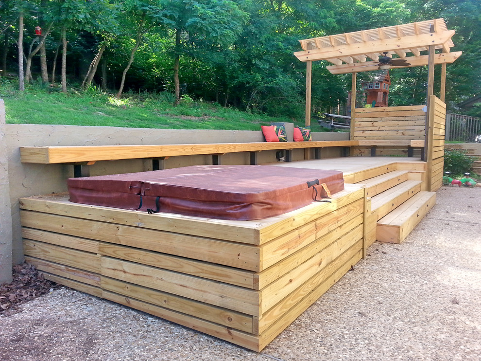 Deck - large backyard deck idea with a pergola
