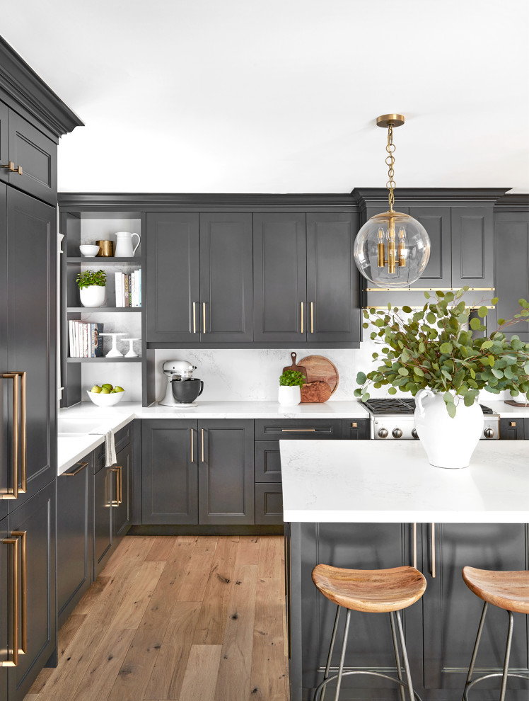 This is an example of a transitional kitchen in Toronto.