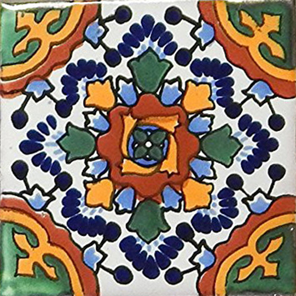 6x6 Mexican Talavera Handmade Tiles Set Of 40 Mediterranean Wall