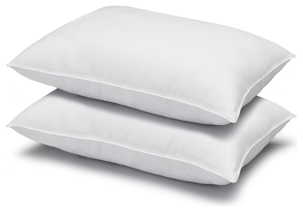 2-Pack 233TC Microfiber Firm Side/Back Sleeper Pillows, King
