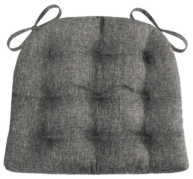 Hayden Pewter Gray Dining Chair Pads Latex Foam Fill Reversible Hayden Pewter Gray Dining Chair Pads Latex Foam Fill Reversible Contemporary Seat Cushions By Barnett Home Decor