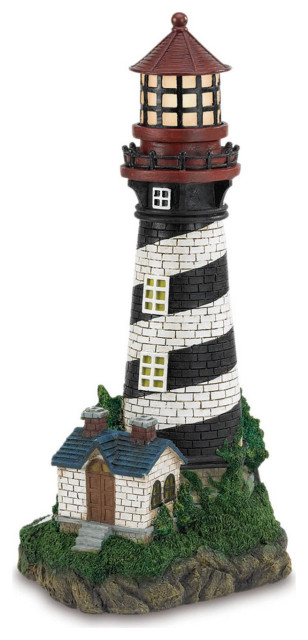 Solar-Powered Lighthouse - Beach Style - Garden Statues And Yard Art ...