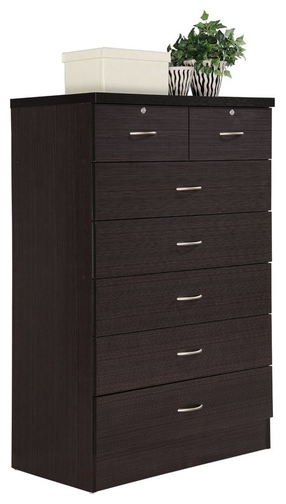 7Drawer Chest With Locks On 2Top Drawers Transitional Dressers