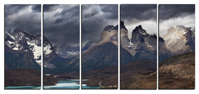 Torres Del Paine National Park Cuernos Canvas Wall Art Print Mountain Home 