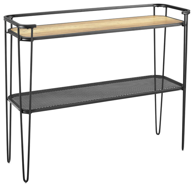 Offex 42 Rustic Oak Modern Decorative Industrial Entryway Table
