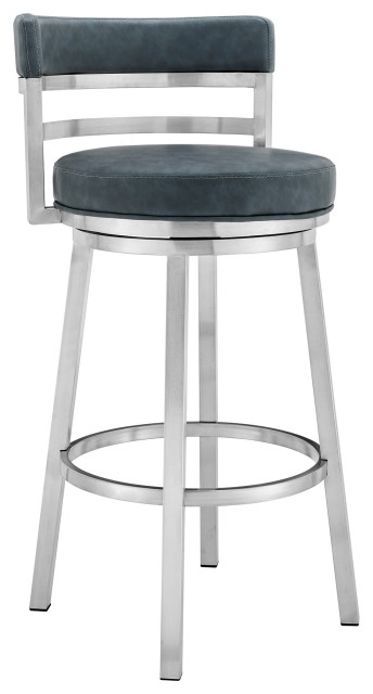 Madrid Swivel Stool, Blue, 26"