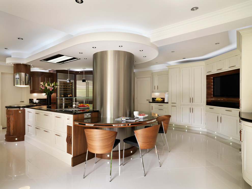 Large contemporary kitchen in Essex.
