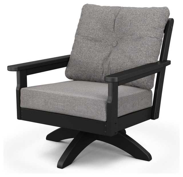 POLYWOOD Vineyard Deep Seating Swivel Chair Transitional Outdoor