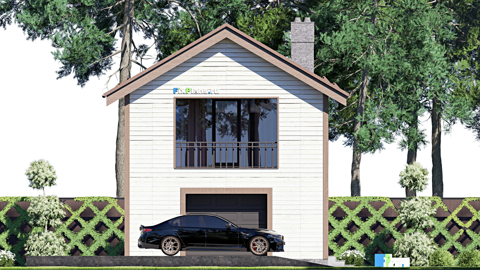 Проект дома с мансардой 7х11 м S108м2 F-17459