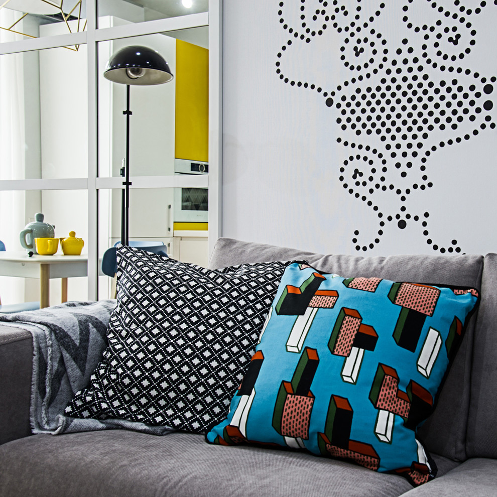 Яркий интерьер на 44 метрах