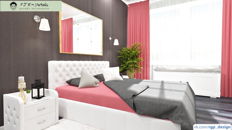 Спальня в цвете "Живой коралл"