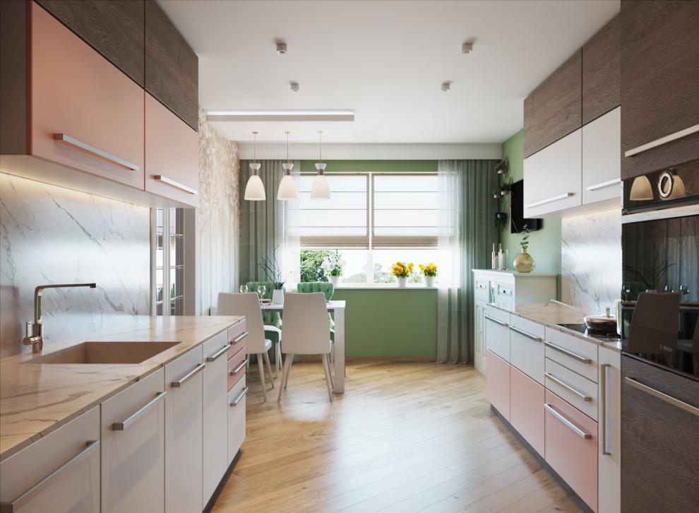 Дизайн интерьера кухни в частном доме. Современность с нотками классики