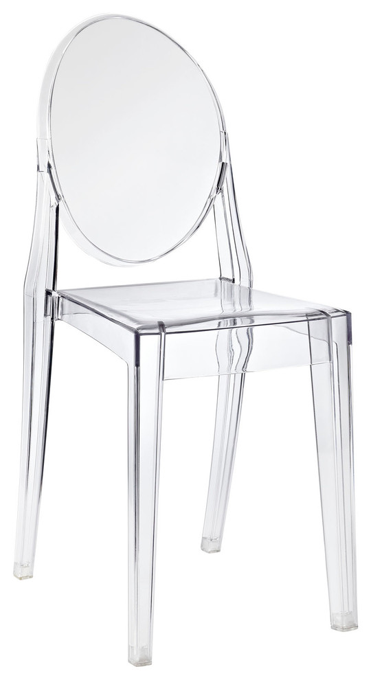 Clear Acrylic Victoria-Style Ghost Side Chair, Single