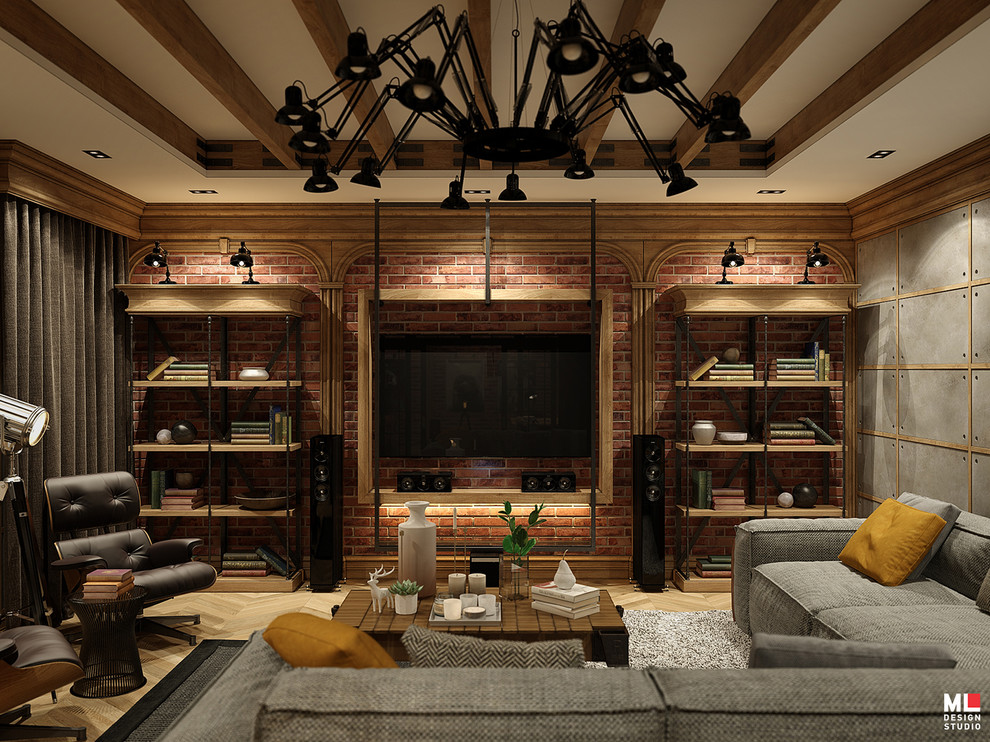 Интерьер трехэтажного дома. Цокольный этаж.