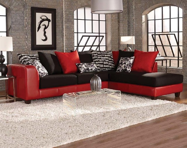 Uptown Red Two Piece Sectional Sofa Eclectic Columbus By Uptown Red Two Piece Sectional Sofa