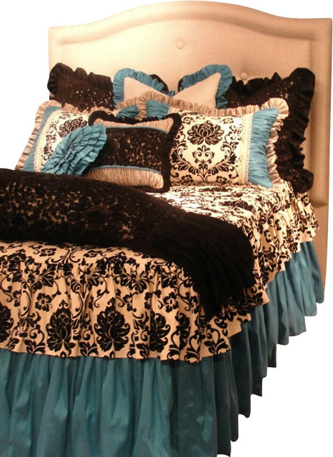 Twin Size Turquoise Black And White Damask Toile S Bedding Twin Size Turquoise Black And White Damask Toile S Bedding Set