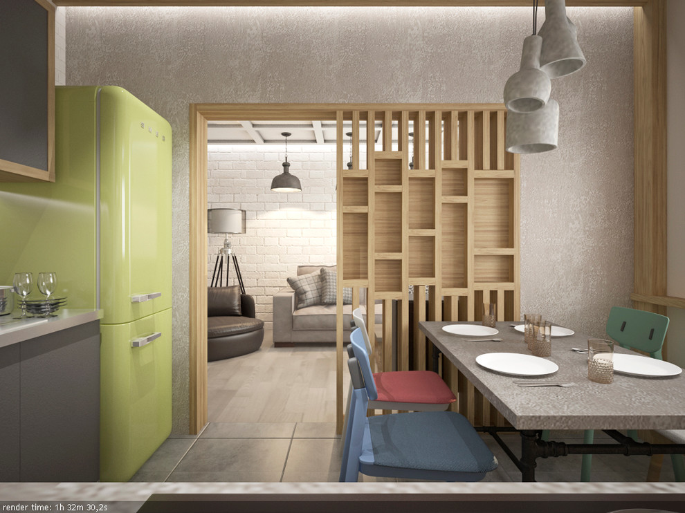 Квартира для семьи с двумя детьми с элементами лофт