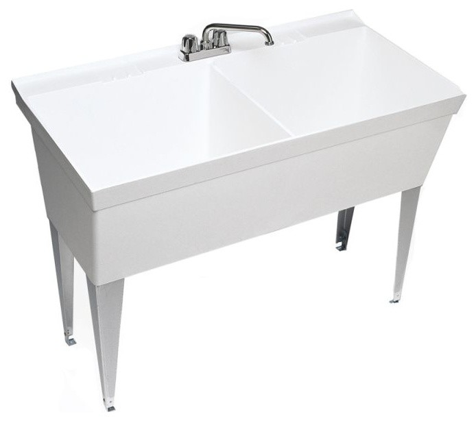 Swan, Utility Sink, 45.38"x23.38"x33.63" Contemporary Utility Sinks