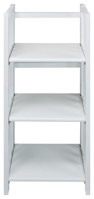3-Shelf Folding Bookcase 14 Wide-White