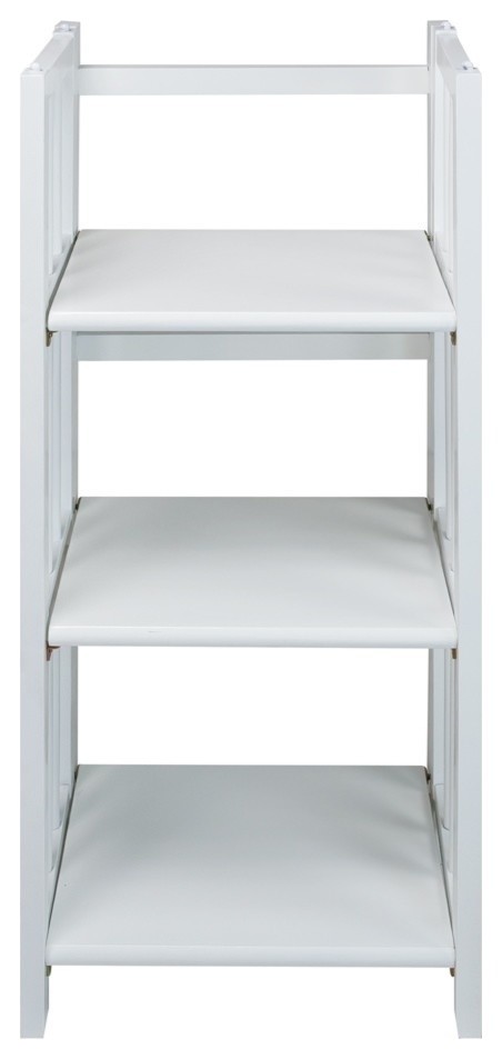 3-Shelf Folding Bookcase 14 Wide-White