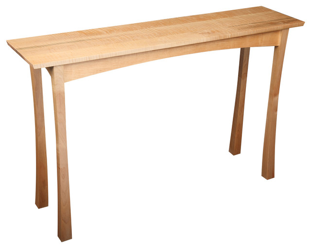 Sofa Table Solid Maple Curly Top Transitional Console Sofa Table Solid Maple Curly Top
