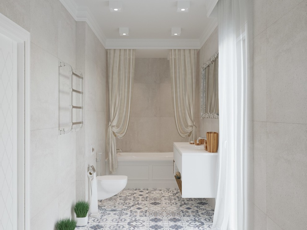 Визуализация ванной комнаты для частного коттеджа