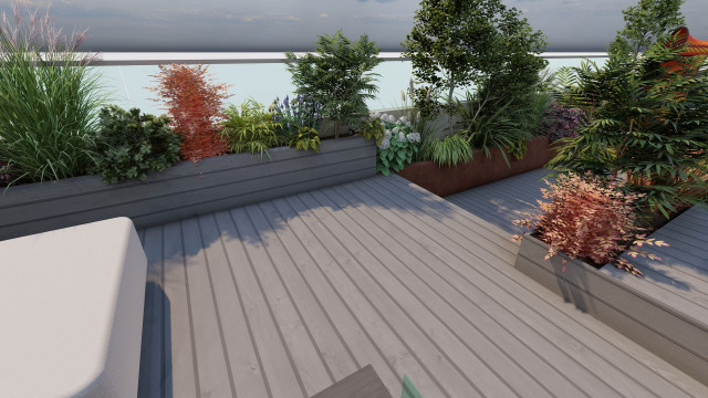 Evergreen terrace moderno-terraza-y-balcon