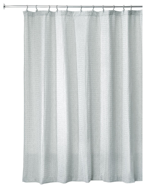Idesign Waffle Shower Curtain Contemporary Curtains By - Spa Blue Curtains