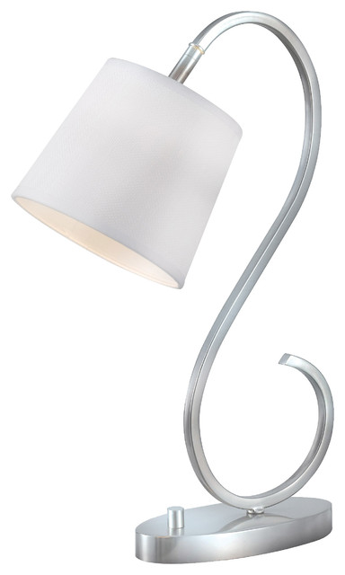 Arbour 21-inch High With Brushed Steel Finish S-curve Desk Lamp